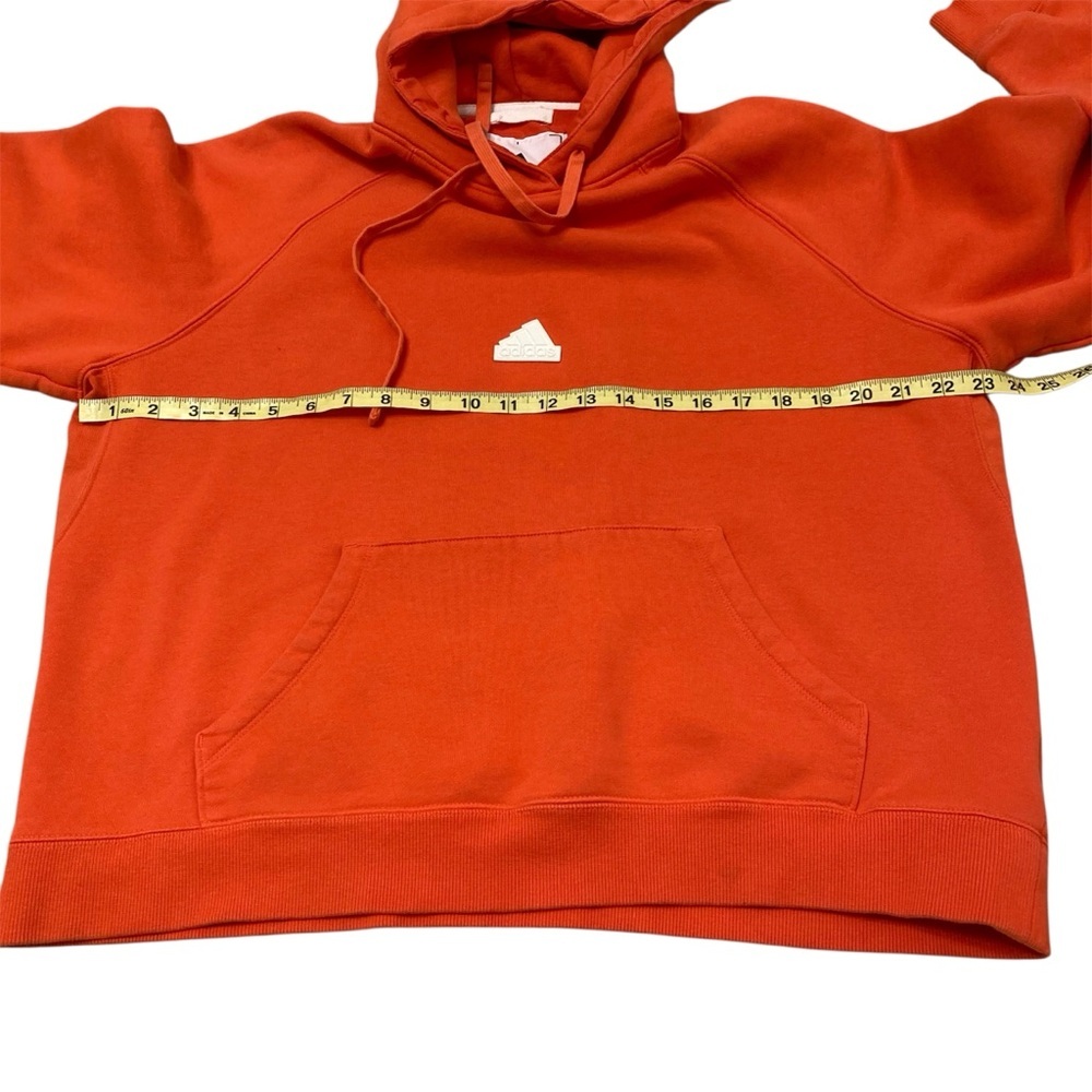 3/$20 Adidas Orange Red Logo Hoodie Fall Sweatshirt Activewear Women’s Large - Picture 6 of 7